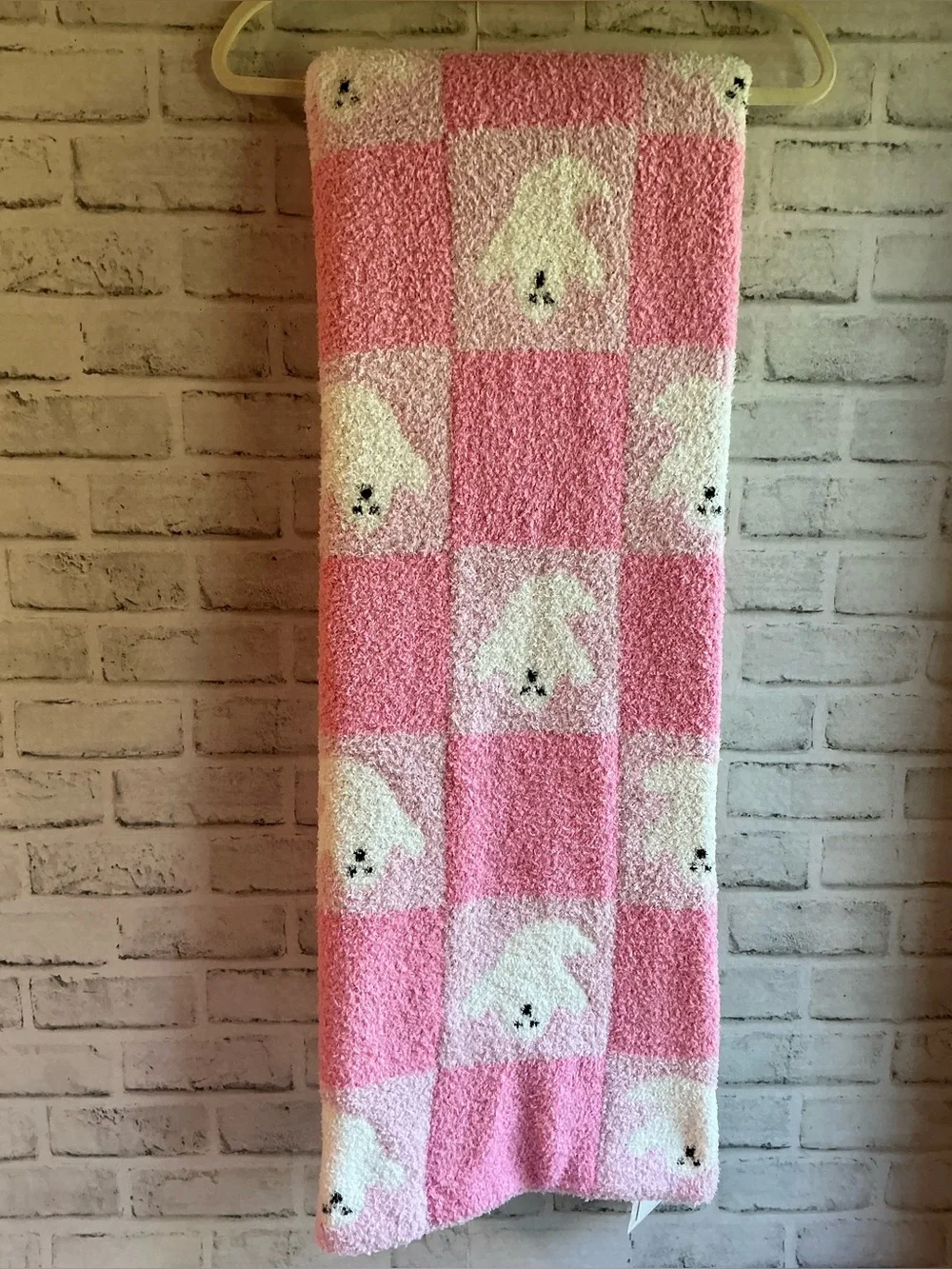 Cupcakes & Cashmere Checkerboard Ghost Halloween Throw-50” x 70”